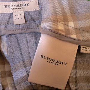 Burberry wool pants in light blue check